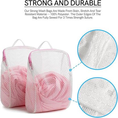 COMLIFE Set of 2 Delicates Honeycomb Mesh Laundry Bag, Use YKK Zipper,
