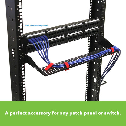 NavePoint 1U Cantilever 19 Inch Cable Lacing Shelf Cable Management 6 Inch Depth New