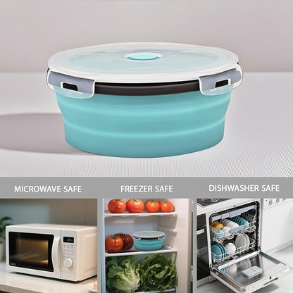 8 Collapsible Food Storage Containers, Silicone Collapsible Food Storage