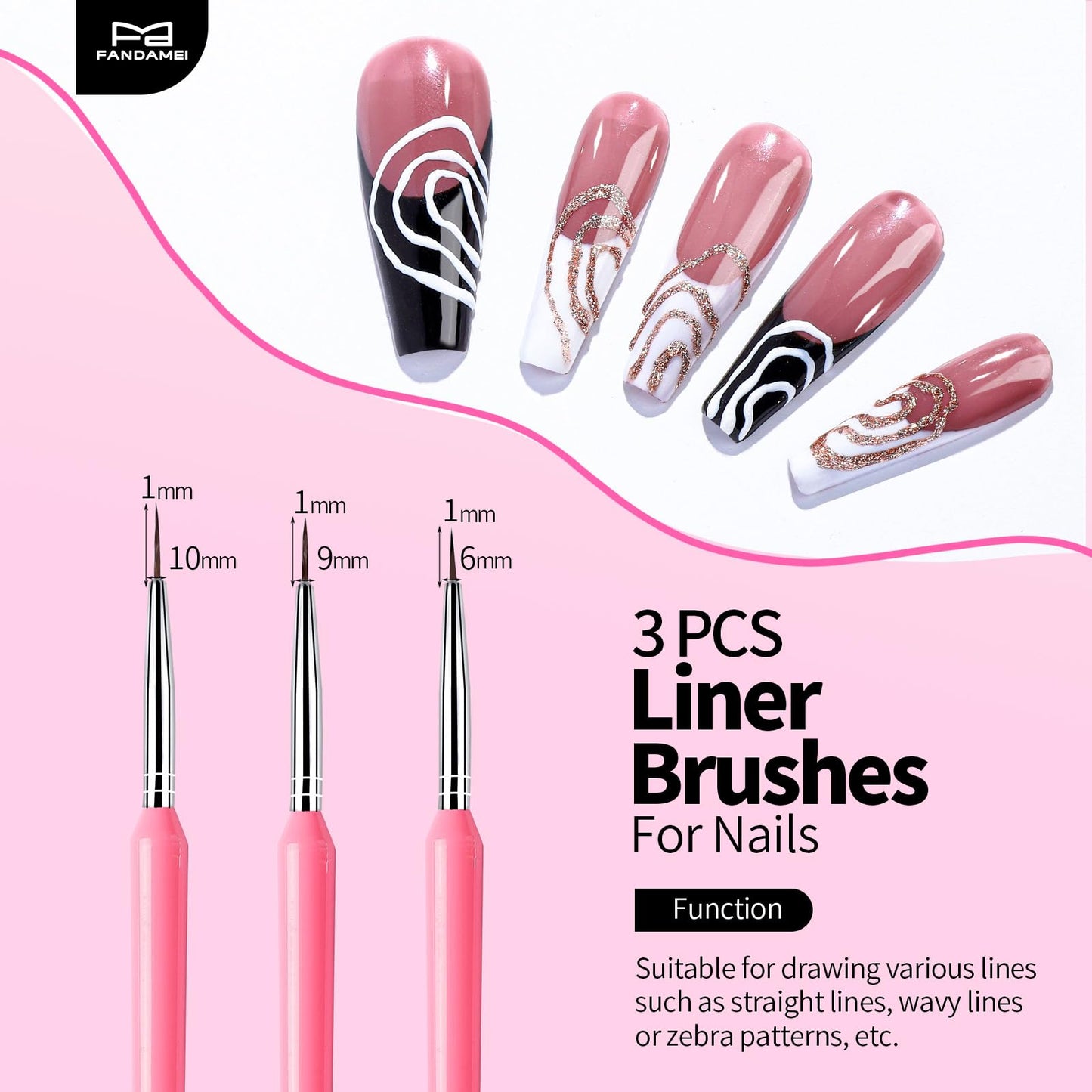 FANDAMEI Nail Art Brushes, Nail Brush Set With Nail Stand, Nail Holder For Painting Nails, Nail Art Tools, Nail Design Tools, 11PCS Nail Brushes For Nail Art, 5PCS Nail Dotting Tool, Nail Art Palette