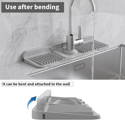 WAFT YEARN 17X5 Inch Silicone Durable Faucet Mat Kitchen Sink Splash Guard