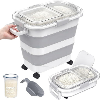 25-35Lbs Rice Container, Collapsible Food Storage Containers