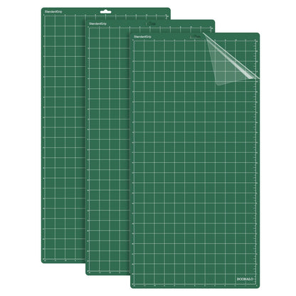 DOOHALO Cutting Mat Compatible with Cricut Explore Air2/One, Maker Smart Cutting Machine Expression 12 X 24 inch 3 Pack Replacement Adhesive Vinyl Mats Green Color Standard Grip Cutting