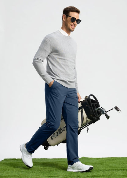 Pudolla Men's Golf Pants Mens Stretch Dress Pants 32 Lightweight Quick Dry Casual Slacks Work Pants with Pockets(Navy 40Wx32L)