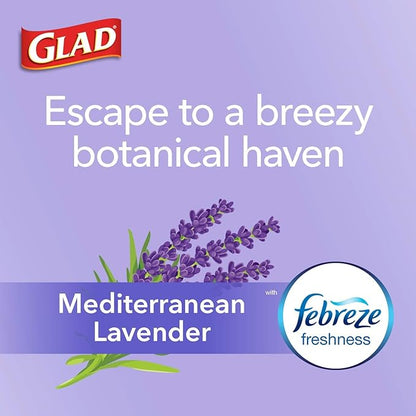 Glad ForceFlex Tall Kitchen Trash Bags, 13 Gallon, Gain Lavender