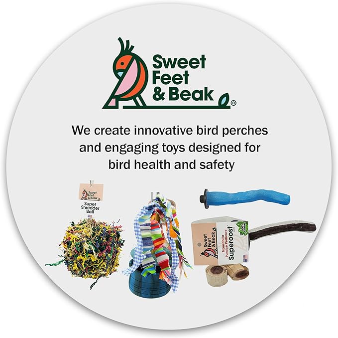 Sweet Feet and Beak Safety Pumice Perch - Trims Nails and Beak - Promotes Healthy Feet - Safe Non-Toxic Bird Supplies for Bird Cages - Small 8" - Purple