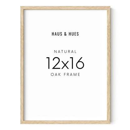 HAUS AND HUES Beige Oak Wood 12x16 Picture Frame - Modern Wood Wall Art Display - Lightweight 12x16 Frame for Art Prints, Photos, Posters - Ready-to-Hang Vertically & Horizontally
