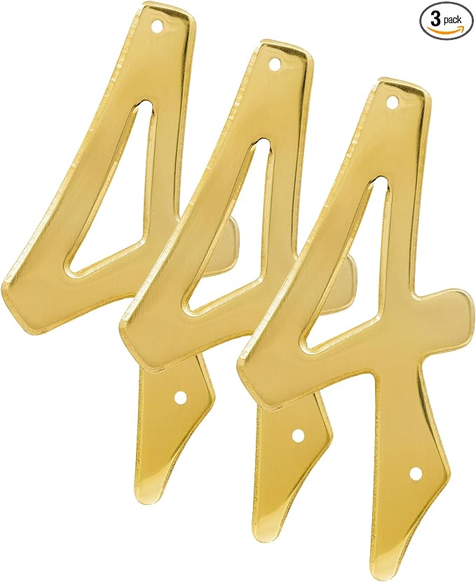Hillman 847046 4-Inch Nail-On Traditional Solid Brass House Number 4, 1 Count (Pack of 3)
