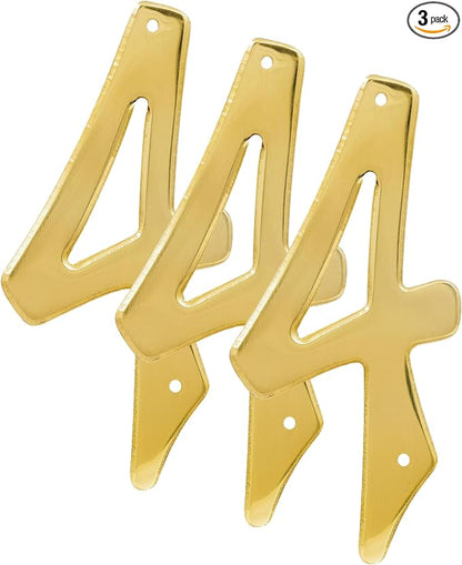 Hillman 847046 4-Inch Nail-On Traditional Solid Brass House Number 4, 1 Count (Pack of 3)