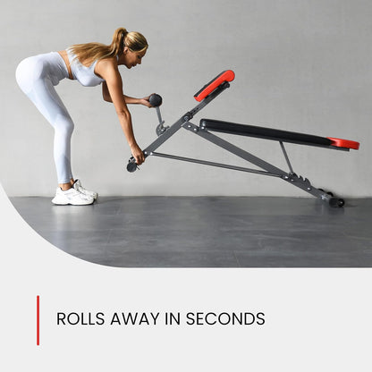FF Finer Form Multi-Functional Weight Bench for Full All-in-One Body Workout – Adjustable Workout Bench Press for Home Gym, Fitness equipment for Back HyperExtension, Roman Chair Exercise, Sit up