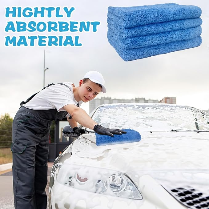 4 Pcs Extra Large Microfiber Cleaning Cloth, Lint and Streak Free