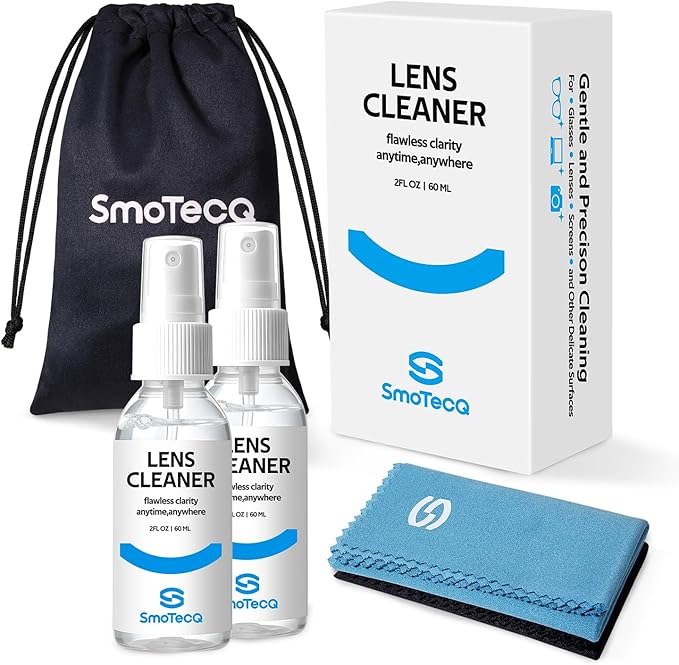 SmoTecQ Glasses Cleaner Kit – Alcohol-Free, Plant-Based Spray + Ultra-Soft