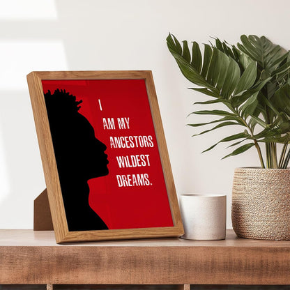 Motivational Black Wall Decor FRAMED - African American Art - Inspirational Quotes Wall Art for Boys Bedroom, Teens Room, Living Room, Office - Gift for Men, Afro Americans - 8x10 Black Power Poster