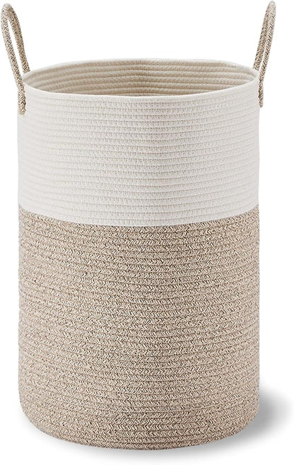 VIPOSCO Large Laundry Hamper, Tall Woven Rope Storage Basket