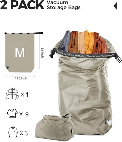 Travel Laundry Bag, Pump Free Vacuum Storage Bag Reusable Compression Dirty