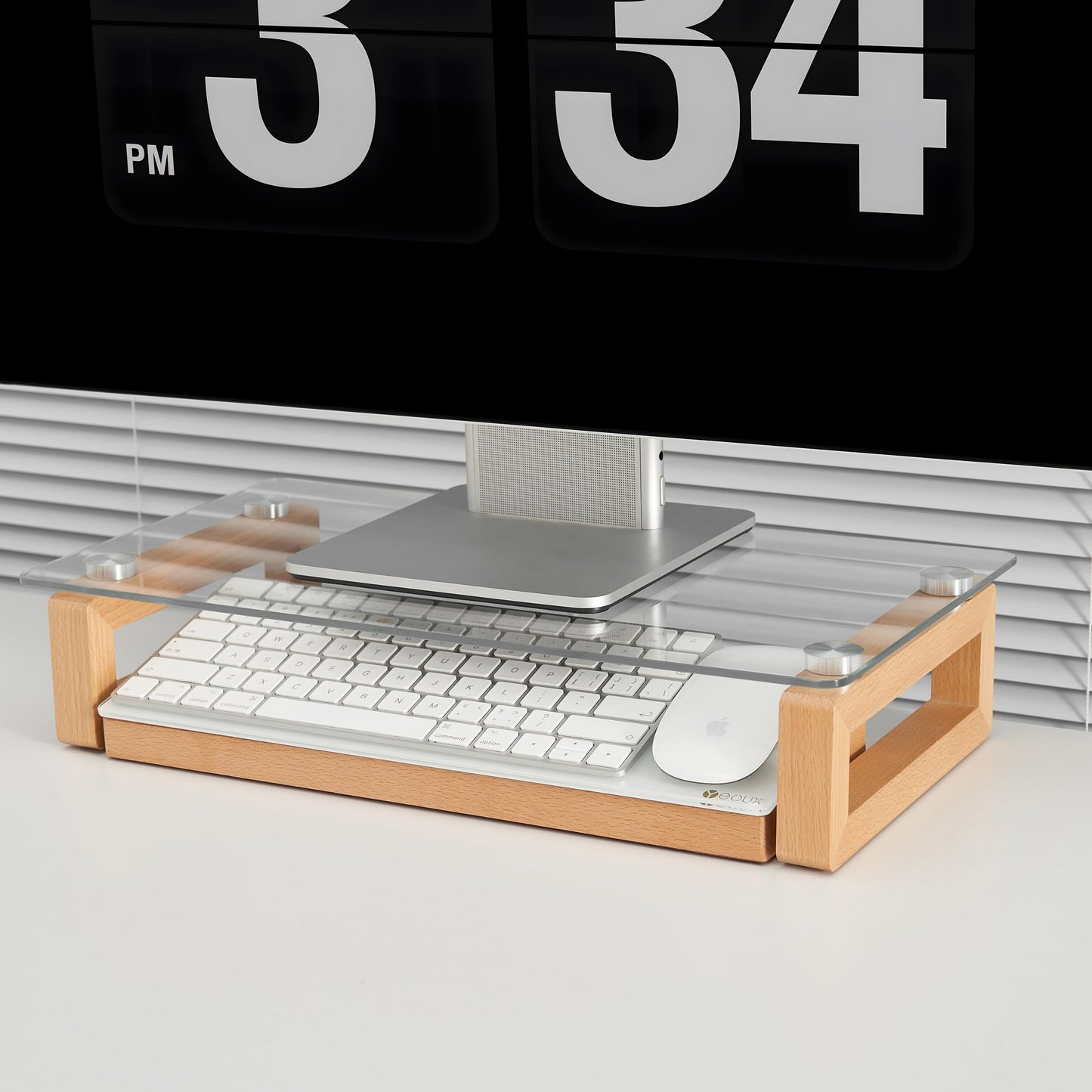 Yeoux Office Desktop Organization and Glass Dry Erase Whiteboard Combination Work Essential Collection
