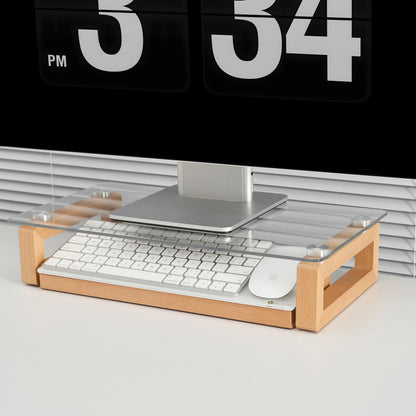 Yeoux Office Desktop Organization and Glass Dry Erase Whiteboard Combination Work Essential Collection