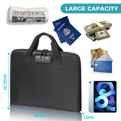 Accordion File Organizer with Combination Lock,Fireproof Expanding File Folder with Multi Pockets,13 Pockets Document Organizer with Handle & Labels,Portable Home Travel Safe Storage Letter A4 Files