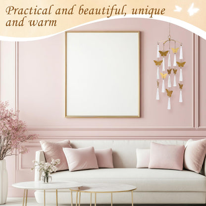 Colingmill Butterfly Crib Mobile Handmade Brass Ceiling Hanging for Baby Nursery Girls Butterfly Hanging Decor for Home Wall Ceiling 42×10 Inch