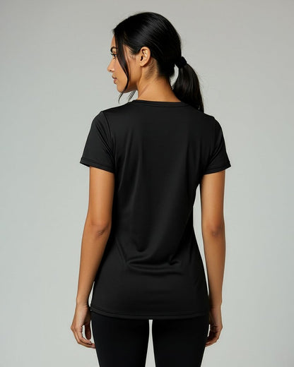 Real Essentials 5 Pack: Women's Dry-Fit Short Sleeve V Neck T Shirt Workout Fitness Yoga Top Tee, Set 16, XS