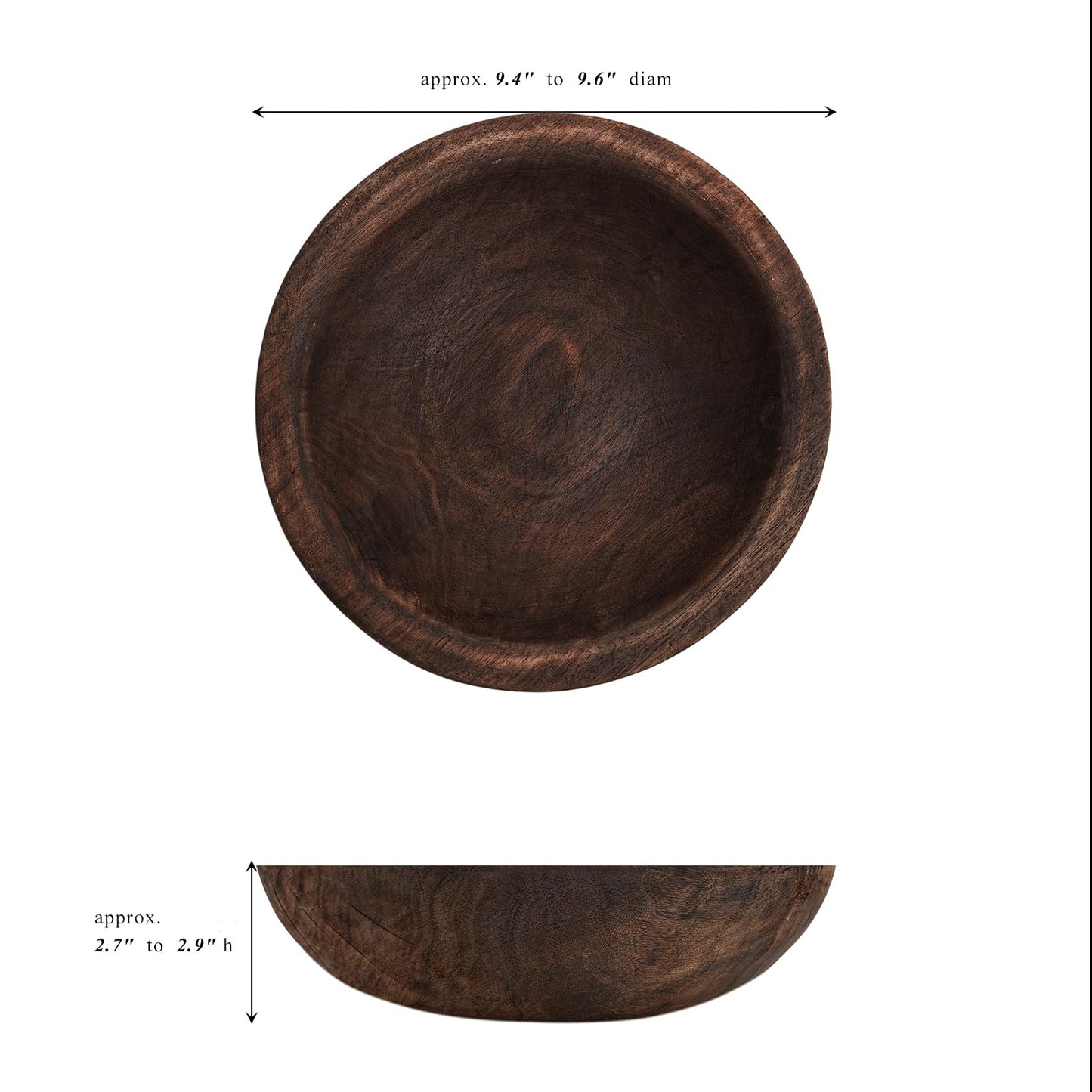 RUIRUICO Wooden Decorative Bowl, Farmhouse Centerpiece(Brown)
