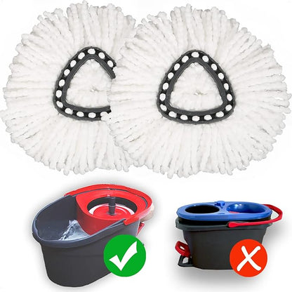 2 Pack Mop Replace Head Compatible