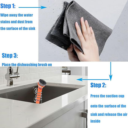 Soap Dispensing Palm Brush Holder Sink Sponge Dish Brush Holder