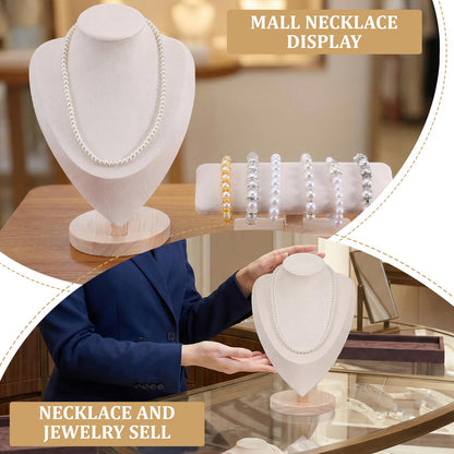 HANLANXUE 4 Pcs Necklace and Bracelet Display Stand Set, Necklace Display Stand T Bar Bracelet Holder for Retail Home Decor Vendors Trade Organizer