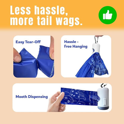 Compostable Dog Poop Bags BPI Certified Biodegradable Pet Waste Bags Leak-Proof Thickened and Opaque Eco Design (30 rolls 450 bags)