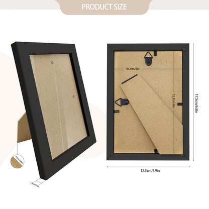 WHEATHUSK 4x6 Picture Frame Bulk Set of 48 Black Photo Frames Display 4x6 Photos Gallery Wall Photo Frames Simple Wooden Multi Picture Frames for Wall Mounting or Tabletop