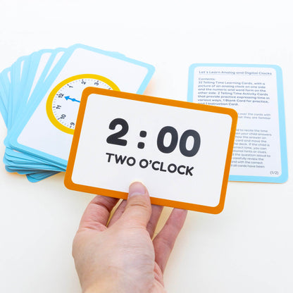 BAZIC Products Telling Time Flash Cards Learn to Read Time, Read Clocks Numerals & Analog, Interactive Learning Flashcards Kindergarten School Home (36/Pack), 72-Pack