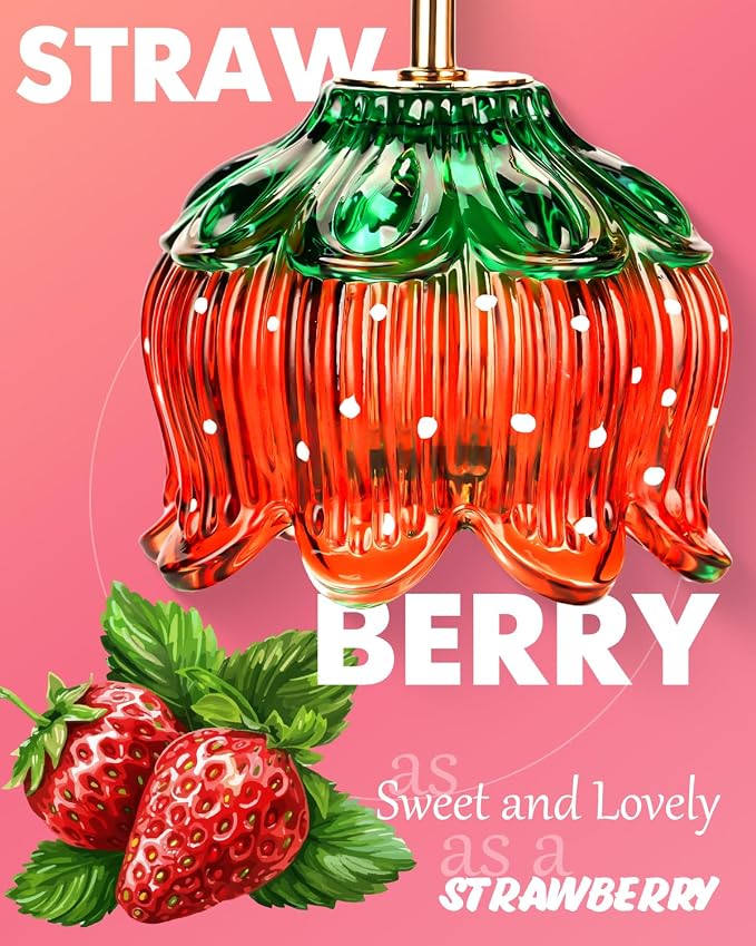 Funistree Flower Candle Warmer Lamp with Timer, Dimmable Candle Lamp Warmer, Christmas Birthday Gifts for Women Mom Her, Housewarming Home Decor, Lotus Wax Warmer for Yankee Candles - Strawb Flower
