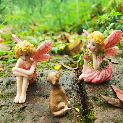 Miniature Fairies for Fairy Garden Fairy Figurines Accessories Outdoor Little Fairies Mini Fairies Set for Kids Garden Miniature Boy Fairies
