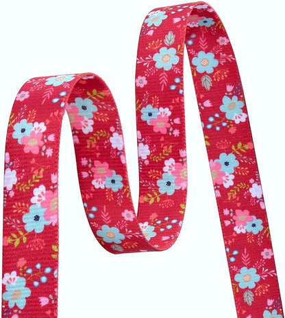 Mihqy Dog Collar and Leash Set with Bohemia Floral Tribal Geometric Patterns - Soft Ethnic Style Collar Adjustable for Small Medium Large Dogs(Red Floral Set,L)