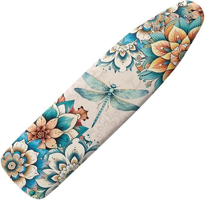 Boho Floral Dragonfly Ironing Board Cover 15x54 Inches, Standard Size Ironing