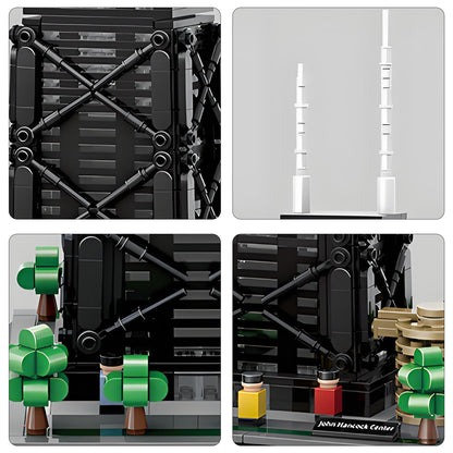 CSNRHG John Hancock Center Chicago Architecture Model Building Blocks Sets The Office Landmarks Skyline Set Toys Collection for Kids Adults 1284Pcs