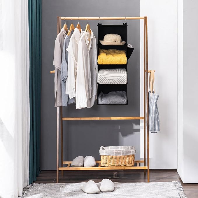 YOUDENOVA Hanging Closet Organizer, 3-Shelf Closet Hanging Storage Shelves