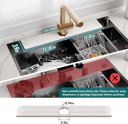 Faucet Mat for Kitchen Sink – Diatomite Stone Drying Mat & Sink Protector