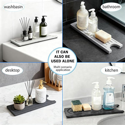 Fast Drying Faucet Mat for Kitchen Sink, Water Absorbent Diatomite Stone Sink