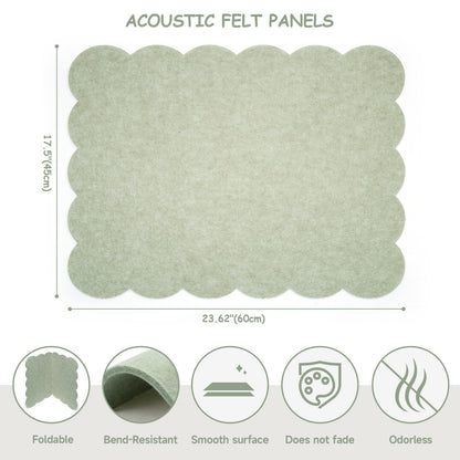 Felt Bulletin Board 24" x 18" Cork Board Alternative,Decorative Felt Pin Board Foldable Cork Boards for Walls Self-Adhesive Cork Board for Home Office Classroom Pin Board (Sage Green)