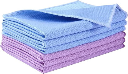 SINLAND Microfiber Glass Cleaning Cloth, Lint Free Cleaning Cloths