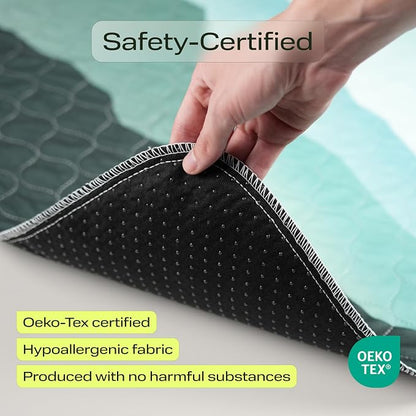 PetSpy Washable Pee Pads for Dogs - Waterproof Reusable Puppy Pads No-Slip Surface - Stylish Dog Potty Training Pads Protect Against Leakage (Landscape, 1 Pack - 72" x 72")
