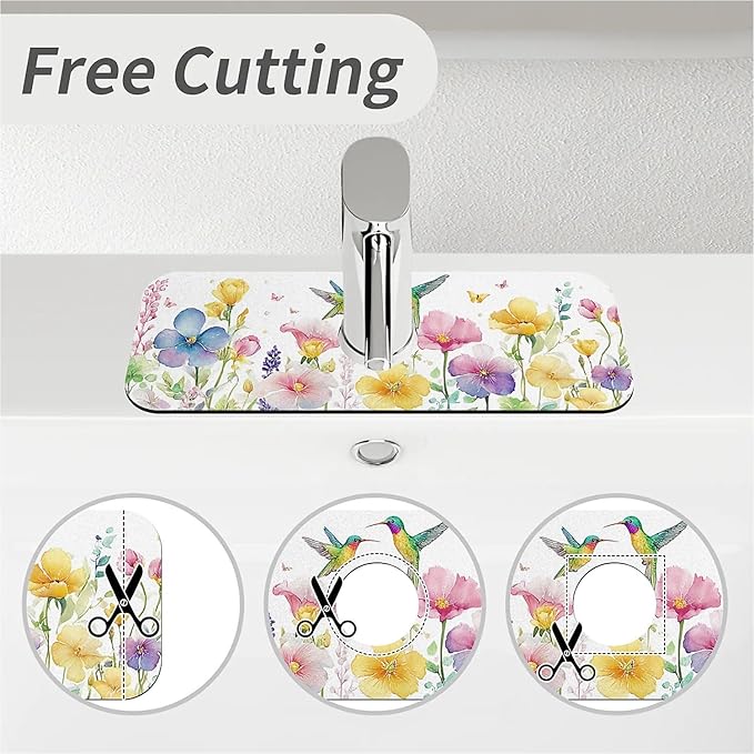 Kitchen Sink Splash Guard，Spring-flowers