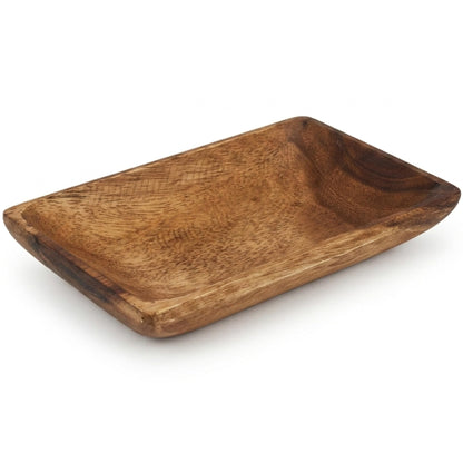 Handcrafted Acacia Wood Rectangular Bowl – Made in Hawaii – Eco-Friendly Wooden Serving Dish – Durable, Food-Safe, Heat-Resistant – Flared Design – Multiple Sizes (8x5x1.5 inch)