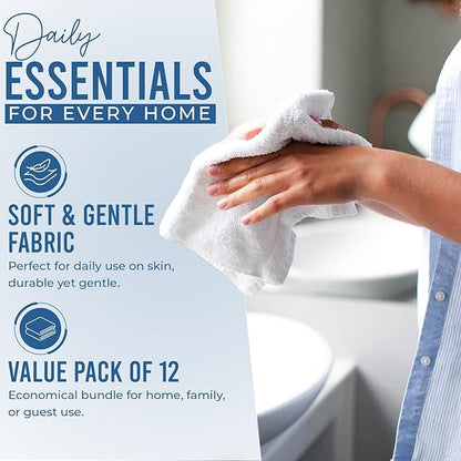 DAN RIVER 12 Pack Wash Cloths for Showering