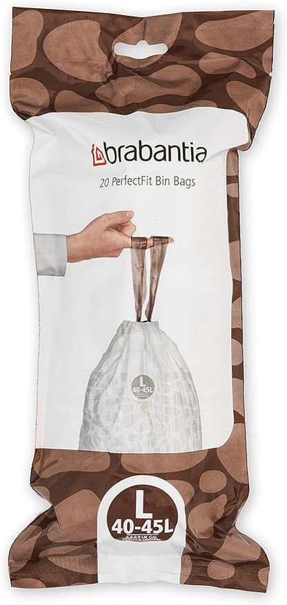 Brabantia PerfectFit Trash Bags Thick Plastic Trash Can Liners