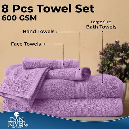 DAN RIVER 8 PC Luxury Bath Towels