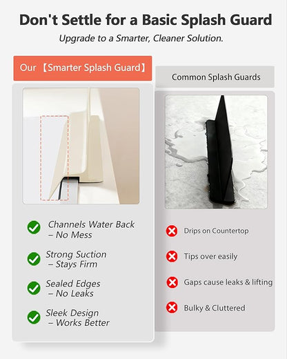 Kitchen Sink Splash Guard 18" Self-Draining Silicone Water Guard