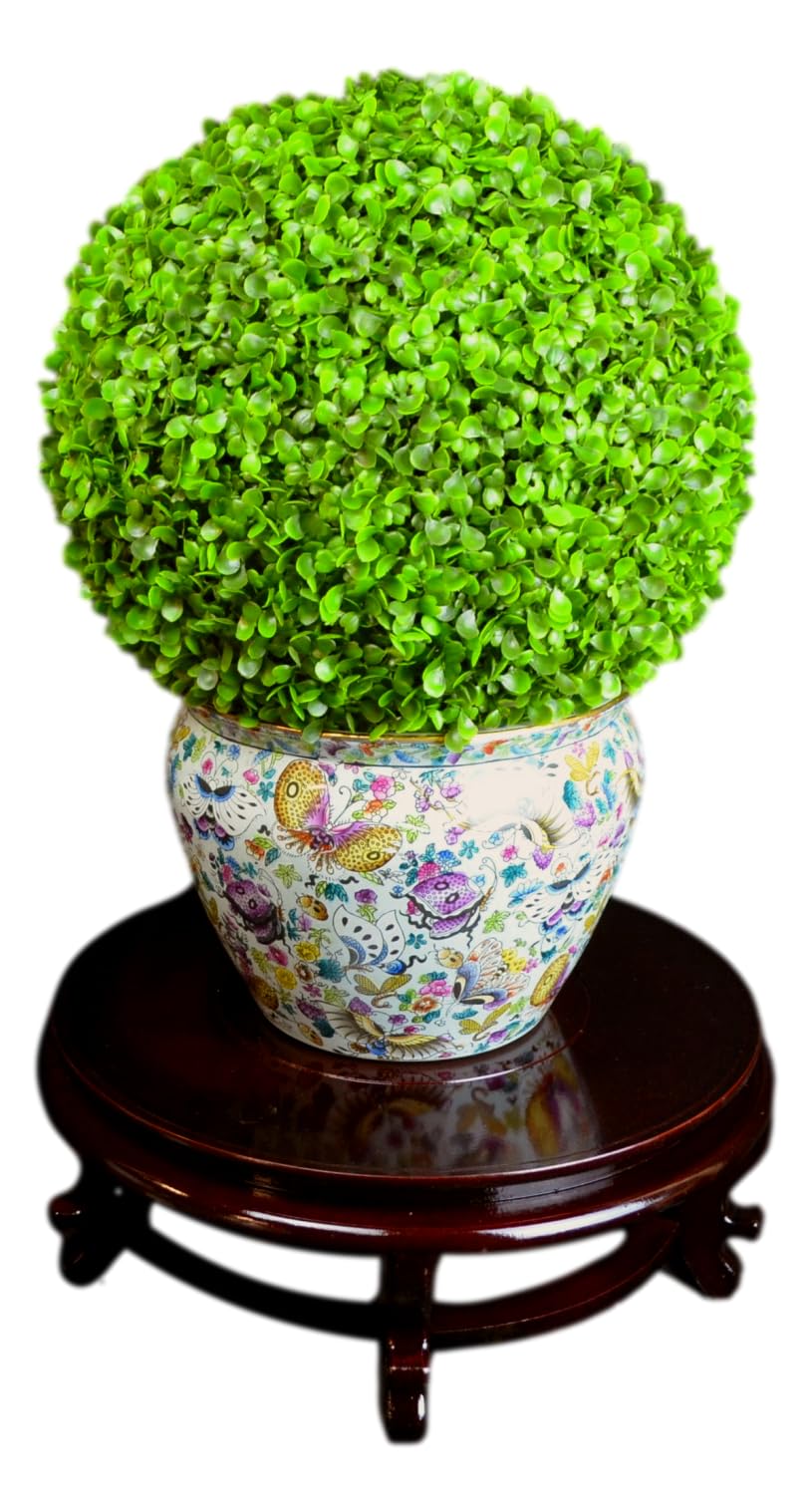 Wooden Fishbowl Display Vase Pot Planter Stand Plant Pot Display Stand (16")
