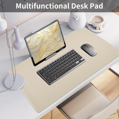 Bloss Desk Mat with Stitched Edges, 35.4"×15.7" Keyboard Pad Skin Pink, Non-Slip Desk Protector Mat, Leather Desk Blotter, Waterproof Desk Pad for Office Home Decor